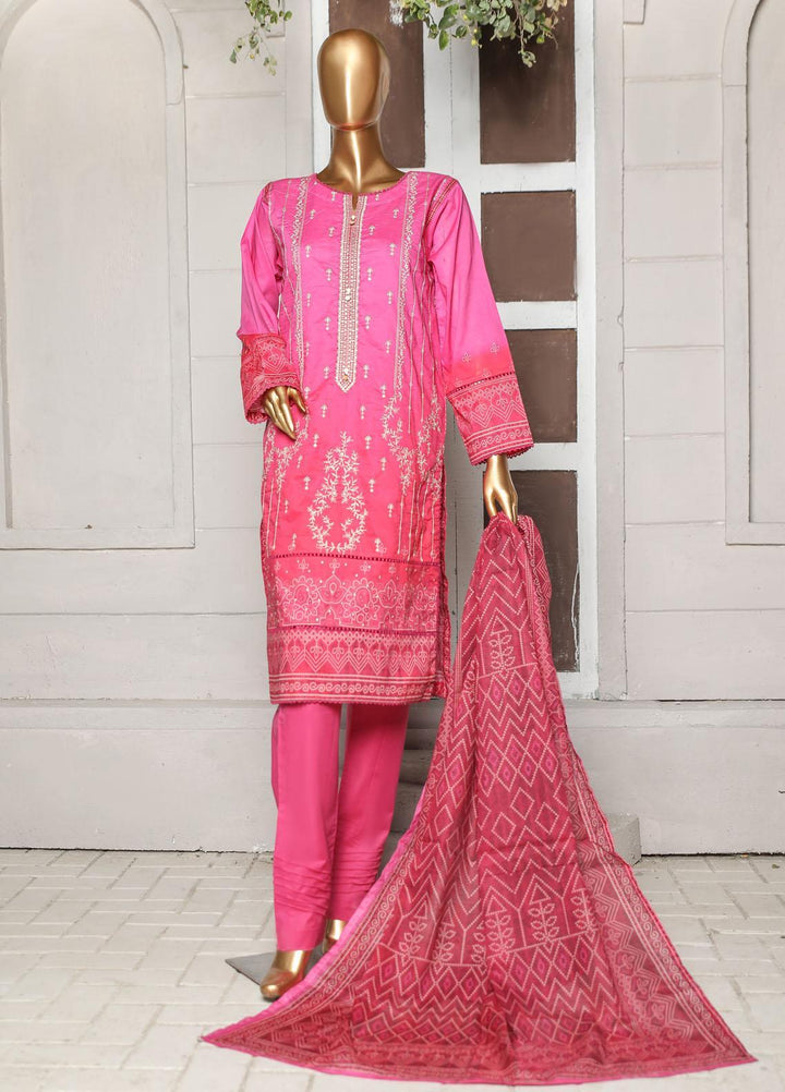 HZ Textiles Embroidered Lawn Suits Unstitched 3 Piece HZ23PCH-2 PEC-0233 - Summer Collection