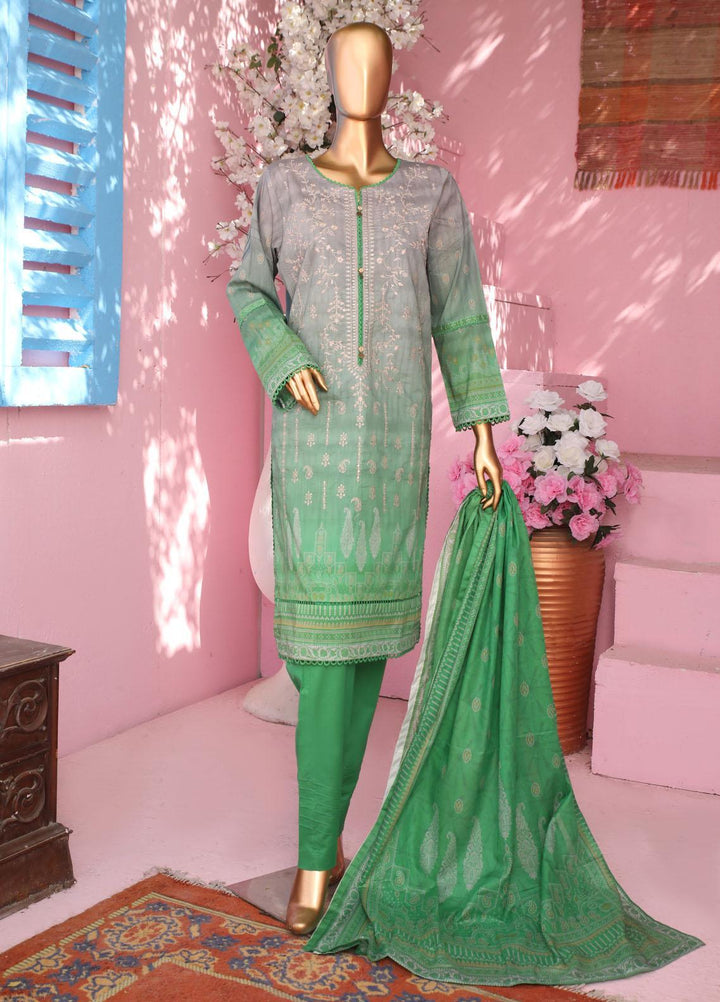 HZ Textiles Embroidered Lawn Suits Unstitched 3 Piece HZ23PCH-2 PEC-0235 - Summer Collection