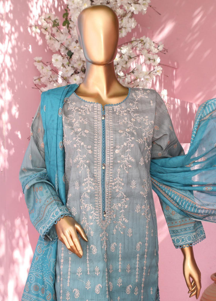 HZ Textiles Embroidered Lawn Suits Unstitched 3 Piece HZ23PCH-2 PEC-0239 - Summer Collection