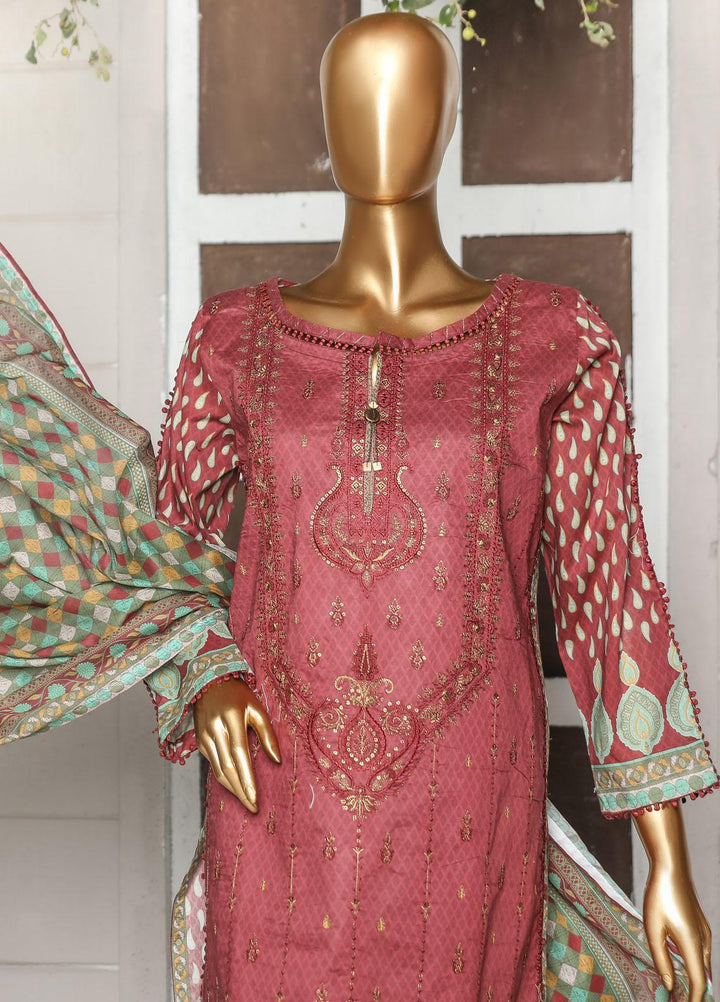 HZ Textiles Embroidered Lawn Suits Unstitched 3 Piece HZ23PCH-2 PEC-0144 - Summer Collection