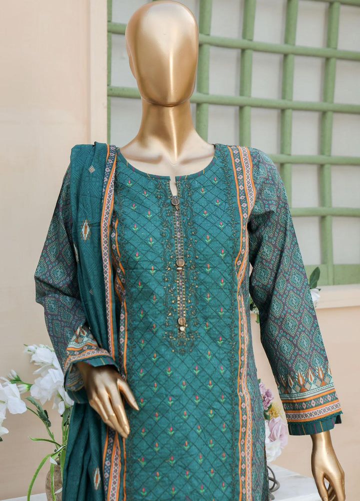 HZ Textiles Embroidered Lawn Suits Unstitched 3 Piece HZ23PCH-2 PEC-0222 - Summer Collection