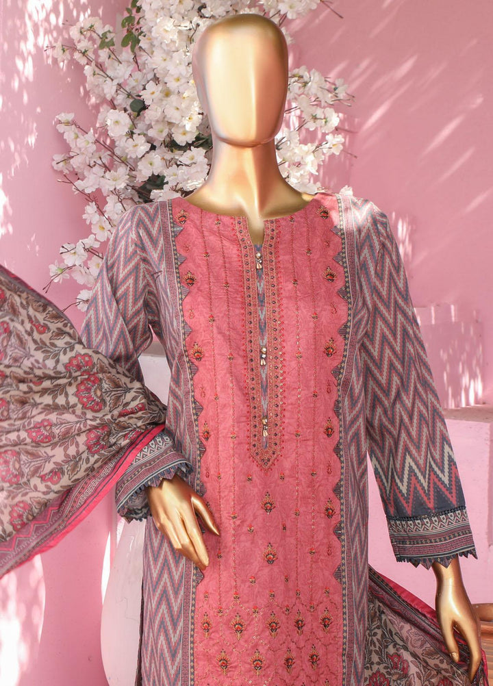 HZ Textiles Embroidered Lawn Suits Unstitched 3 Piece HZ23PCH-2 PEC-0224 - Summer Collection