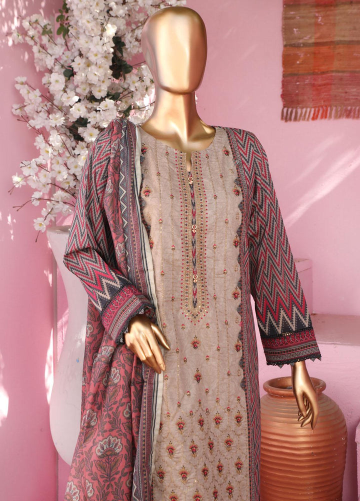 HZ Textiles Embroidered Lawn Suits Unstitched 3 Piece HZ23PCH-2 PEC-0225 - Summer Collection