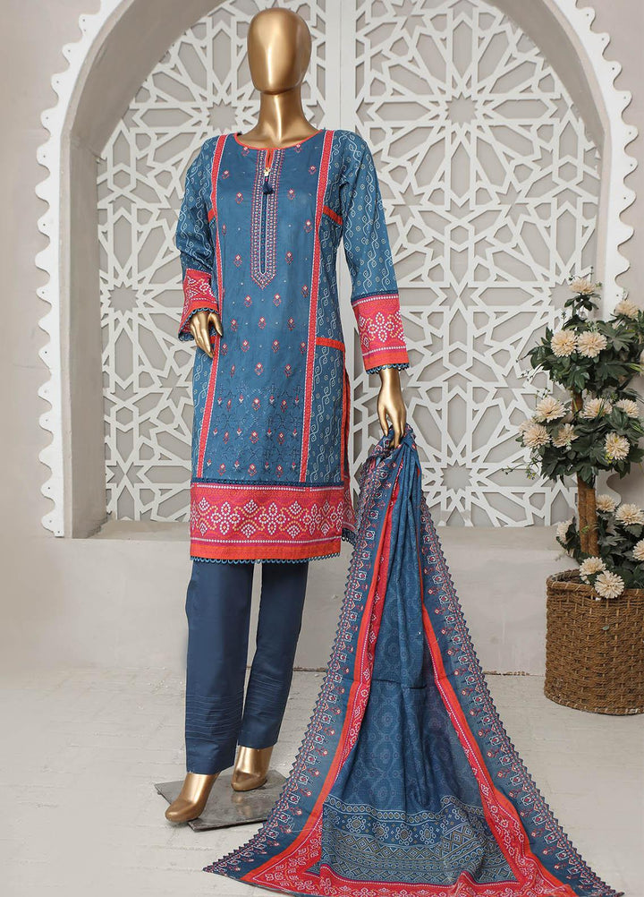 HZ Textiles Embroidered Lawn Suits Unstitched 3 Piece HZ23PCH-3 PEC-0240 - Summer Collection