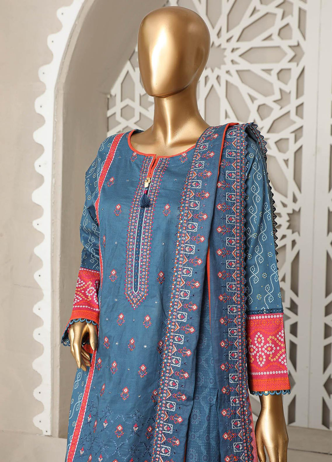 HZ Textiles Embroidered Lawn Suits Unstitched 3 Piece HZ23PCH-3 PEC-0240 - Summer Collection