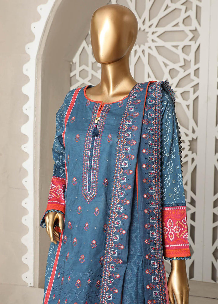 HZ Textiles Embroidered Lawn Suits Unstitched 3 Piece HZ23PCH-3 PEC-0240 - Summer Collection