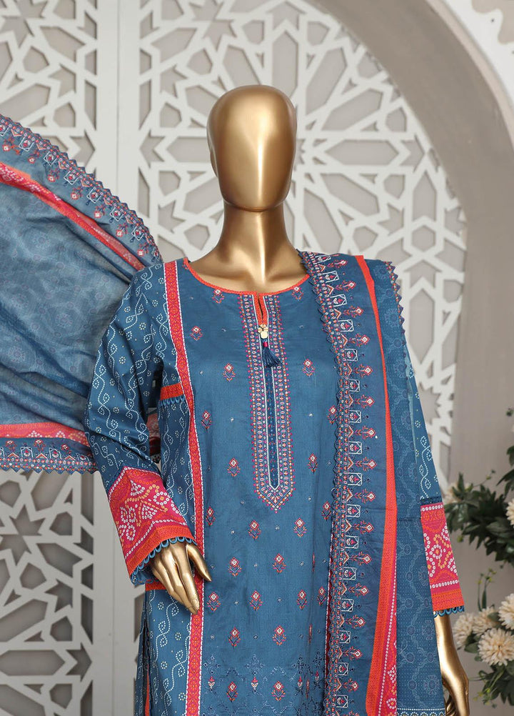 HZ Textiles Embroidered Lawn Suits Unstitched 3 Piece HZ23PCH-3 PEC-0240 - Summer Collection