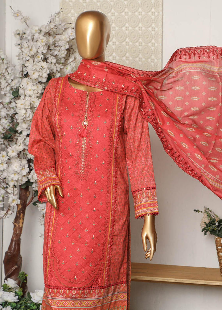 HZ Textiles Embroidered Lawn Suits Unstitched 3 Piece HZ23PCH-3 PEC-0248 - Summer Collection
