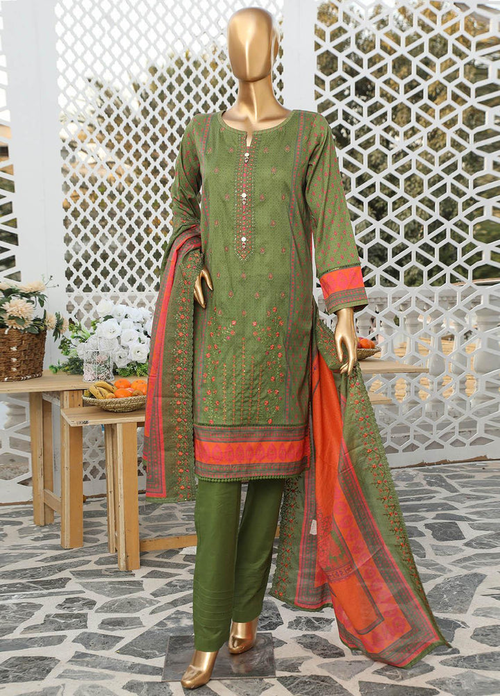 HZ Textiles Embroidered Lawn Suits Unstitched 3 Piece HZ23PCH-3 PEC-0262 - Summer Collection