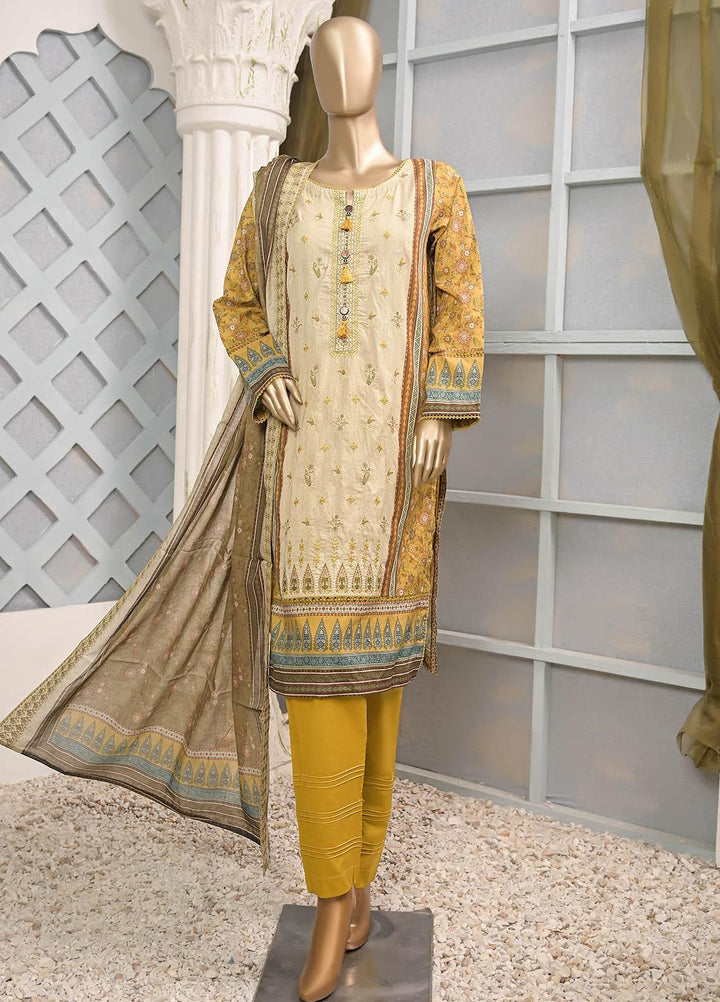 HZ Textiles Embroidered Lawn Suits Unstitched 3 Piece HZ23PCH-3 PEC-2304 - Summer Collection