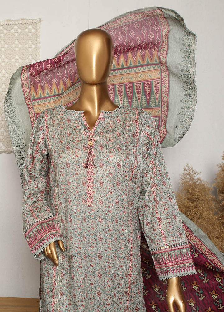 HZ Textiles Embroidered Lawn Suits Unstitched 3 Piece HZ23PCH-3 PEC-2307 - Summer Collection