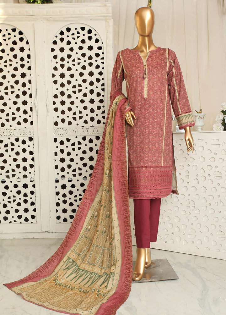 HZ Textiles Embroidered Lawn Suits Unstitched 3 Piece HZ23PCH-3 PEC-2308 - Summer Collection