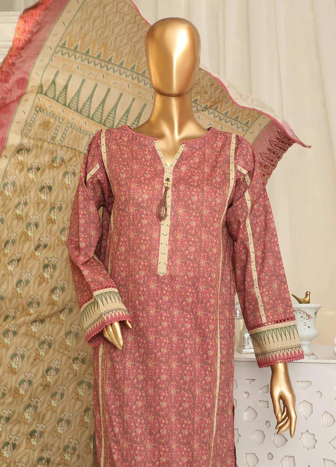 HZ Textiles Embroidered Lawn Suits Unstitched 3 Piece HZ23PCH-3 PEC-2308 - Summer Collection