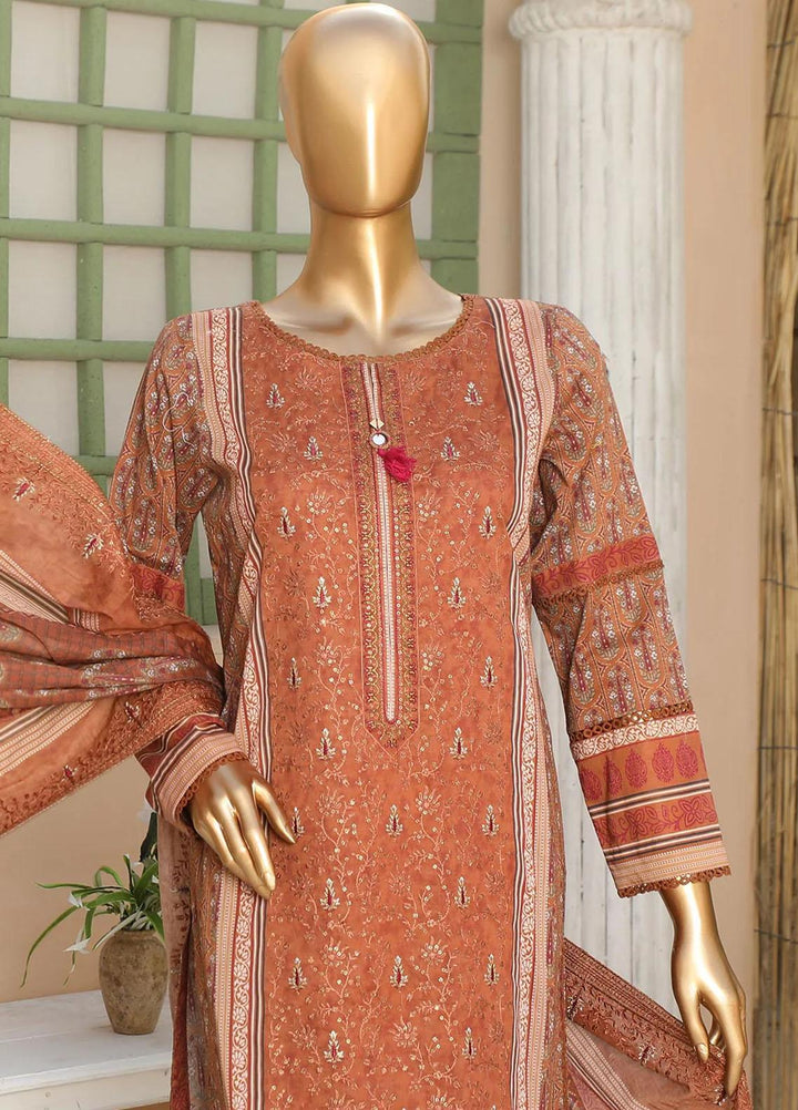 HZ Textiles Embroidered Lawn Suits Unstitched 3 Piece HZ23PCH-4 PEC-0211 - Summer Collection