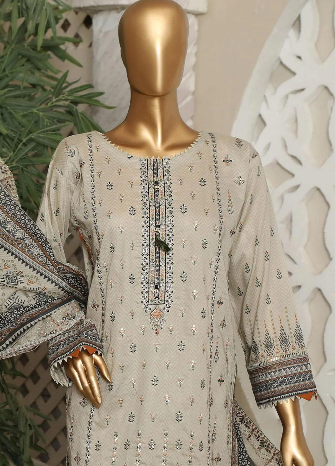 HZ Textiles Embroidered Lawn Suits Unstitched 3 Piece HZ23PCH-4 PEC-0260 - Summer Collection