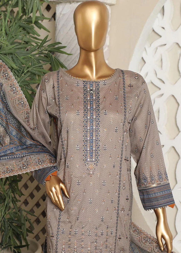 HZ Textiles Embroidered Lawn Suits Unstitched 3 Piece HZ23PCH-4 PEC-0261 - Summer Collection