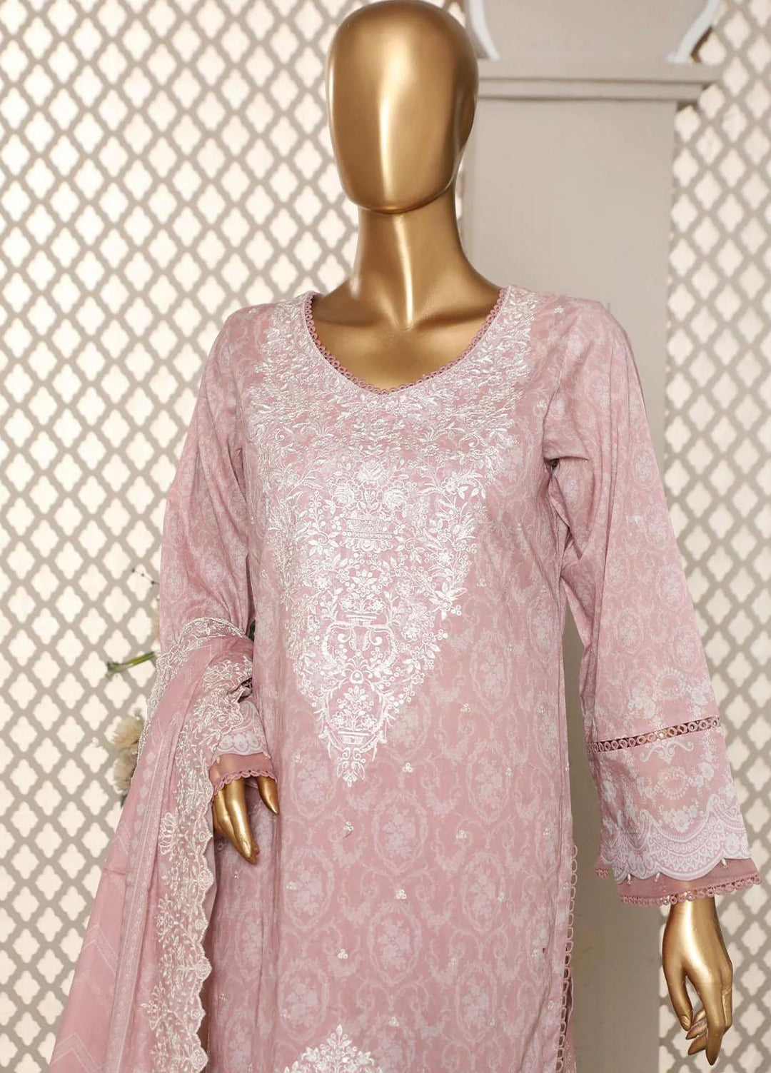 HZ Textiles Embroidered Lawn Suits Unstitched 3 Piece HZ23PCH-4 PEC-2317 - Summer Collection