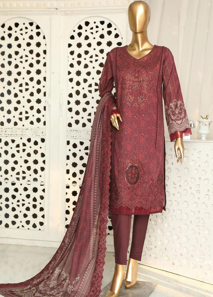 HZ Textiles Embroidered Lawn Suits Unstitched 3 Piece HZ23PCH-4 PEC-2318 - Summer Collection