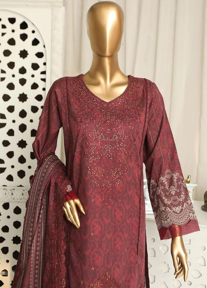 HZ Textiles Embroidered Lawn Suits Unstitched 3 Piece HZ23PCH-4 PEC-2318 - Summer Collection