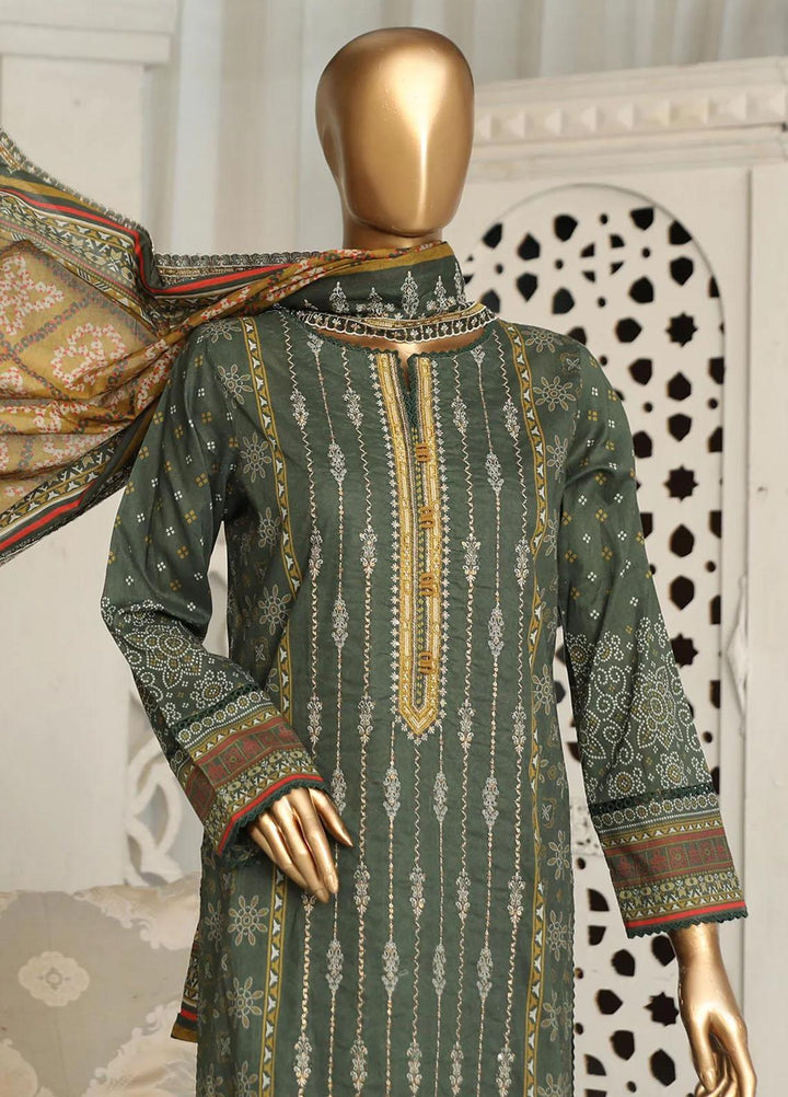 HZ Textiles Embroidered Lawn Suits Unstitched 3 Piece HZ23PCH-4 PEC-0216 - Summer Collection