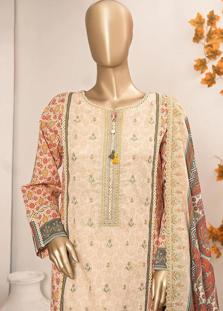 HZ Textiles Embroidered Lawn Suits Unstitched 3 Piece HZ23PCH-4 PEC-0244 - Summer Collection