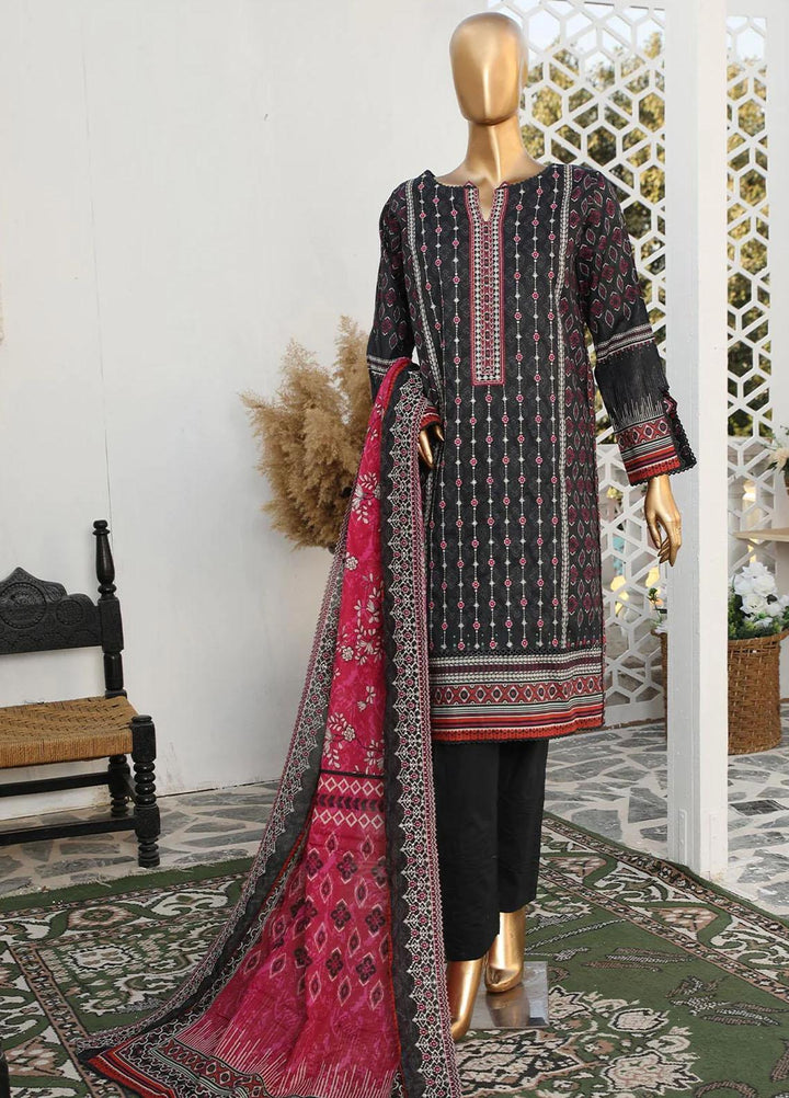 HZ Textiles Embroidered Lawn Suits Unstitched 3 Piece HZ23PCH-4 PEC-0251 - Summer Collection