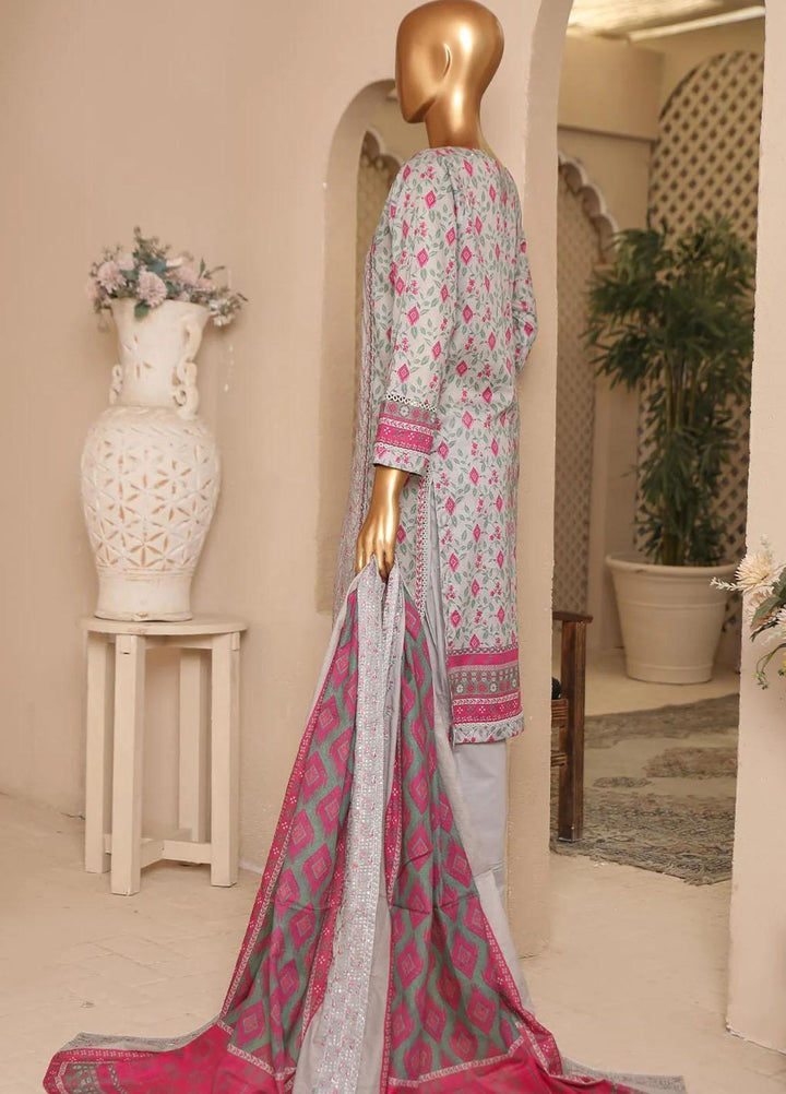 HZ Textiles Embroidered Lawn Suits Unstitched 3 Piece HZ23PCH-4 PEC-0254 - Summer Collection