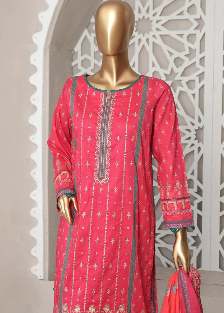 HZ Textiles Embroidered Lawn Suits Unstitched 3 Piece HZ23PCH-4 PEC-0257 - Summer Collection