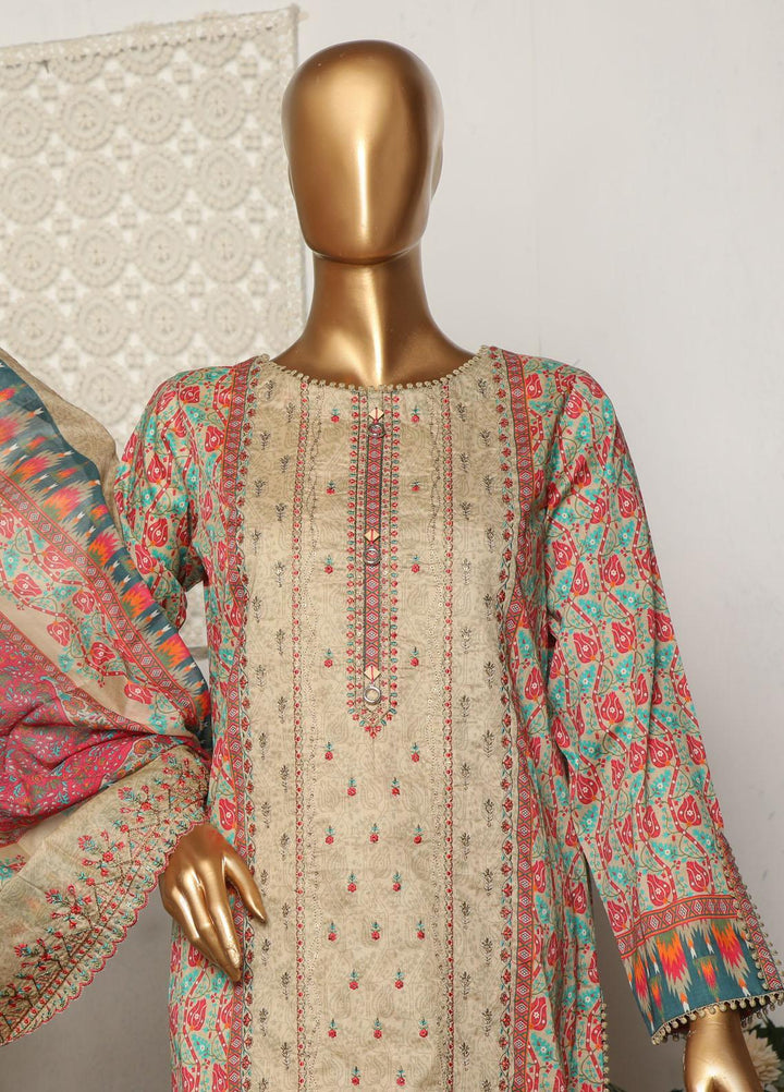 HZ Textiles Embroidered Lawn Suits Unstitched 3 Piece HZ23PCH-5 PEC-0219 - Summer Collection