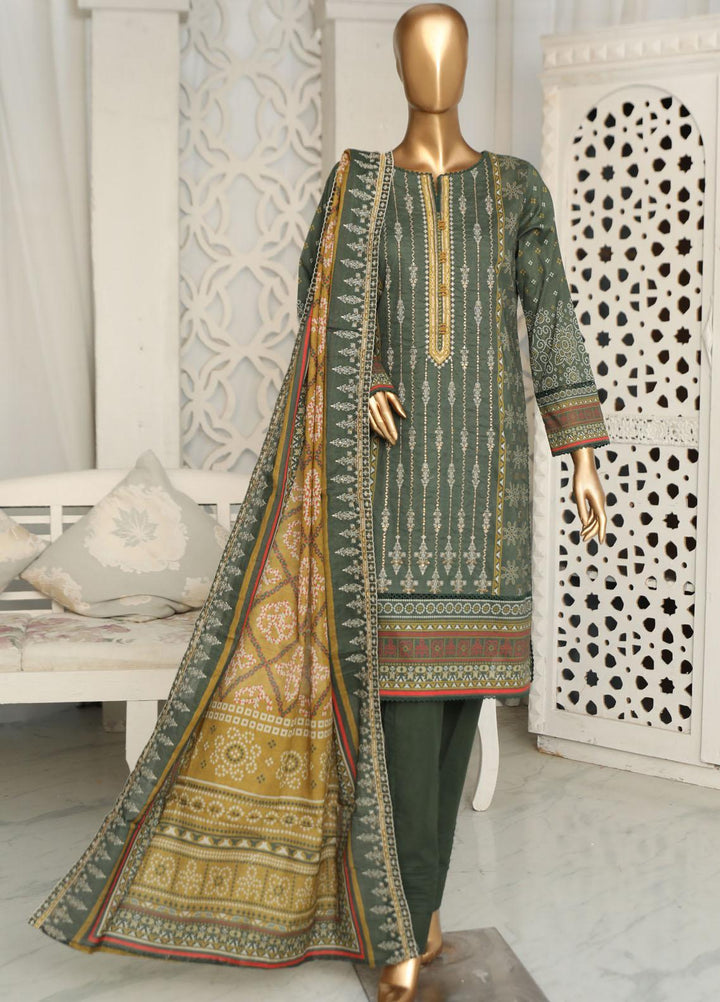 HZ Textiles Embroidered Lawn Suits Unstitched 3 Piece HZ23PCH-5 PEC-0252 - Summer Collection