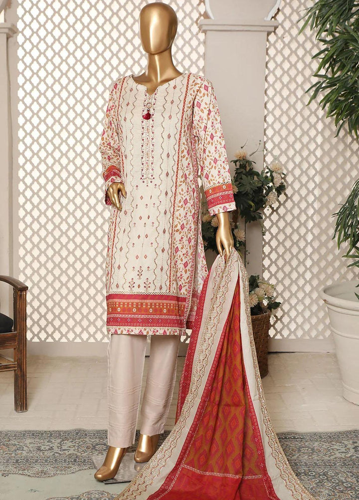 HZ Textiles Embroidered Lawn Suits Unstitched 3 Piece HZ23PCH-5 PEC-0253 - Summer Collection