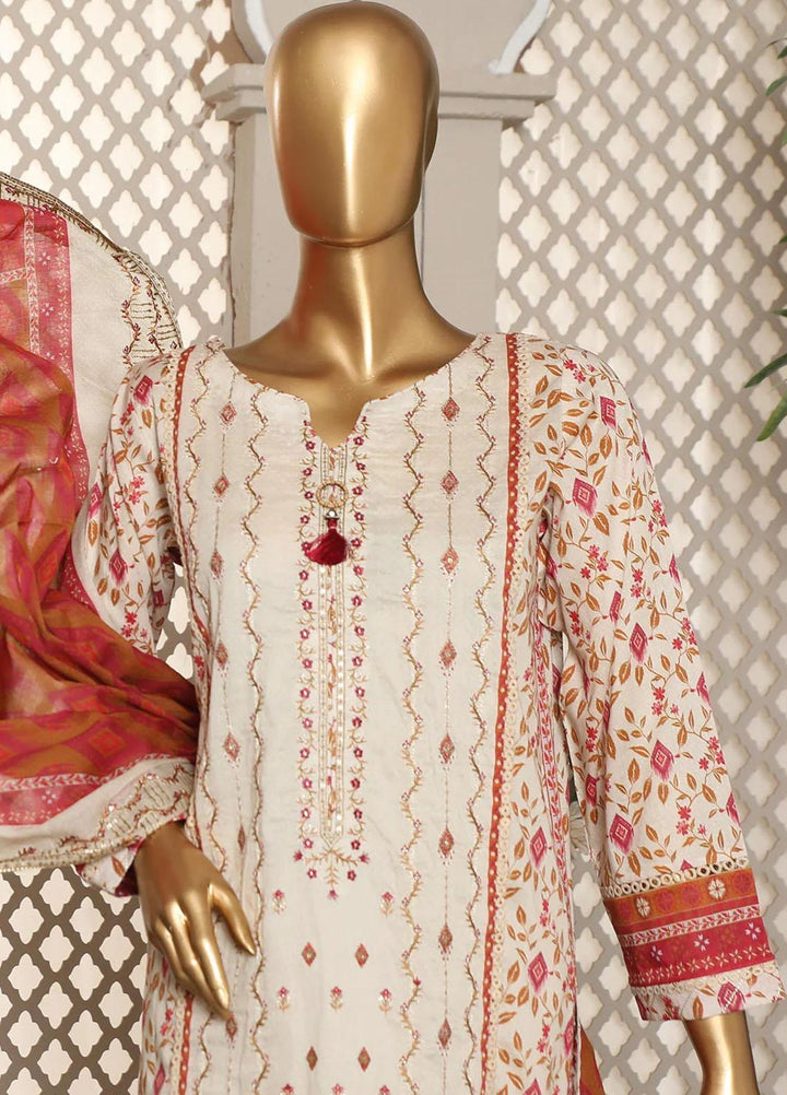 HZ Textiles Embroidered Lawn Suits Unstitched 3 Piece HZ23PCH-5 PEC-0253 - Summer Collection