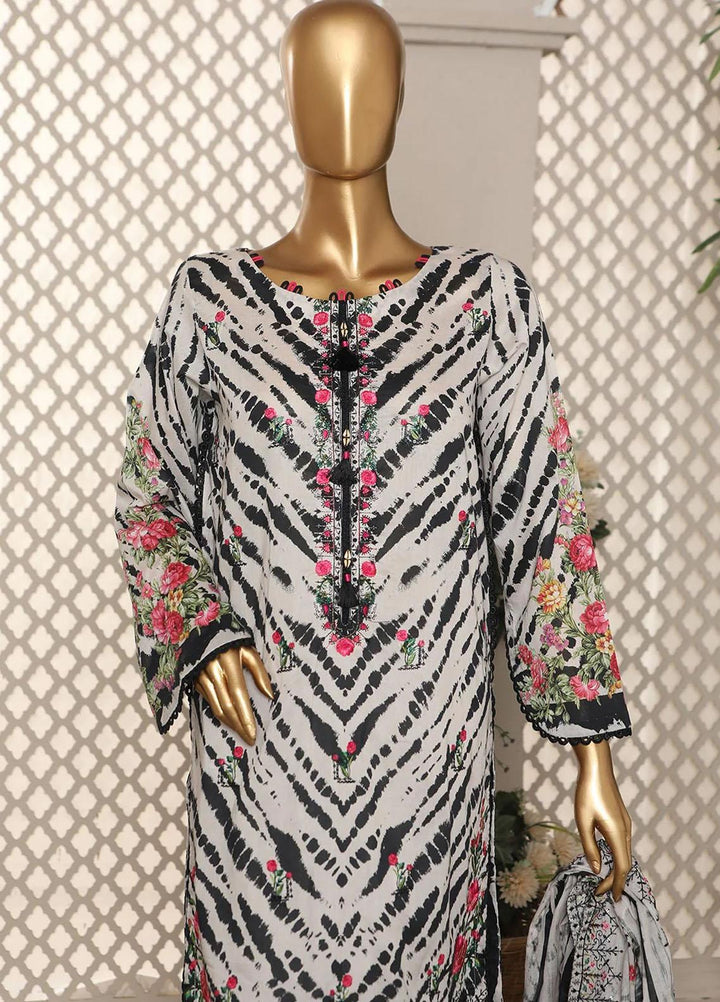 HZ Textiles Embroidered Lawn Suits Unstitched 3 Piece HZ23PCH-5 PEC-2314 - Summer Collection