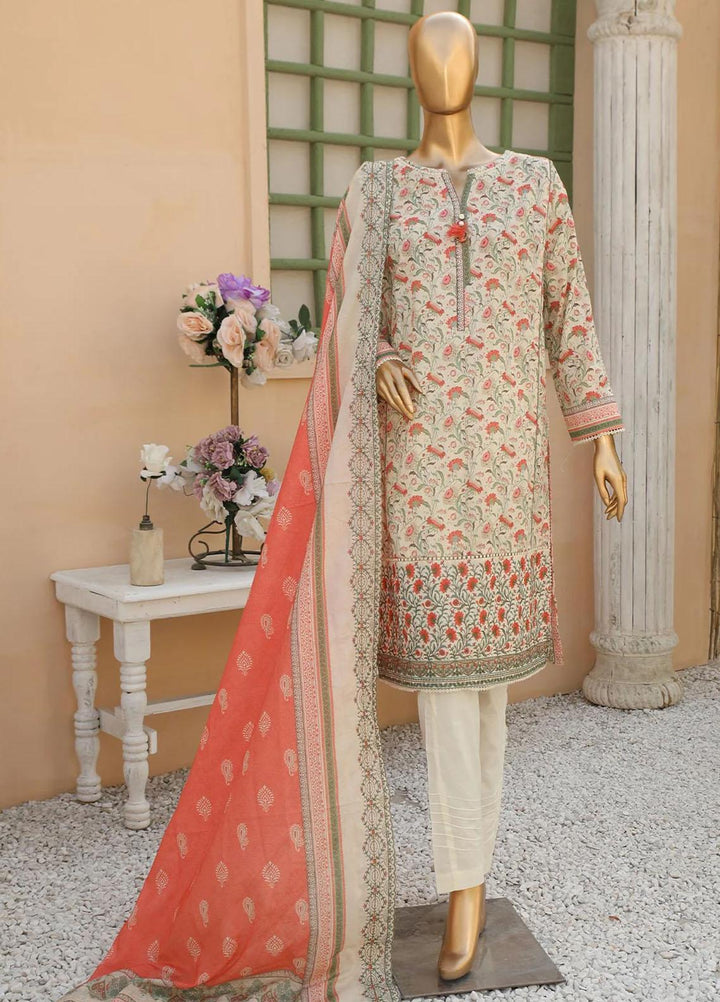HZ Textiles Embroidered Lawn Suits Unstitched 3 Piece HZ23PCH-5 PEC-2320 - Summer Collection