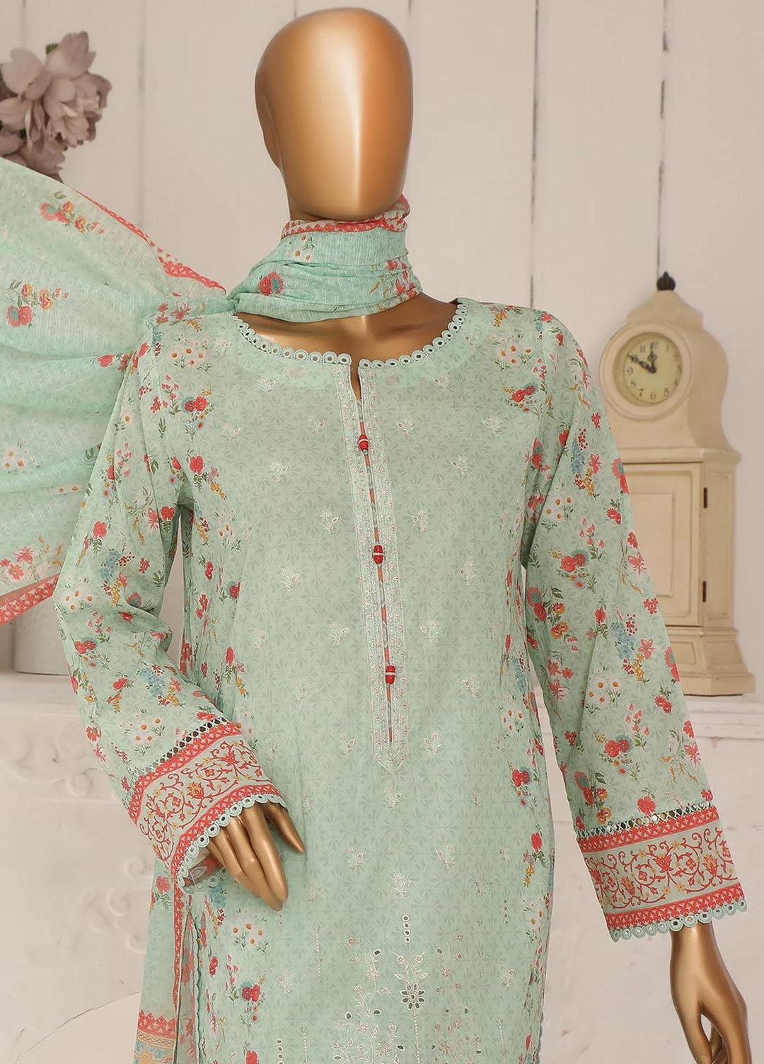 HZ Textiles Embroidered Lawn Suits Unstitched 3 Piece HZ23EK PEC-2360 - Summer Collection