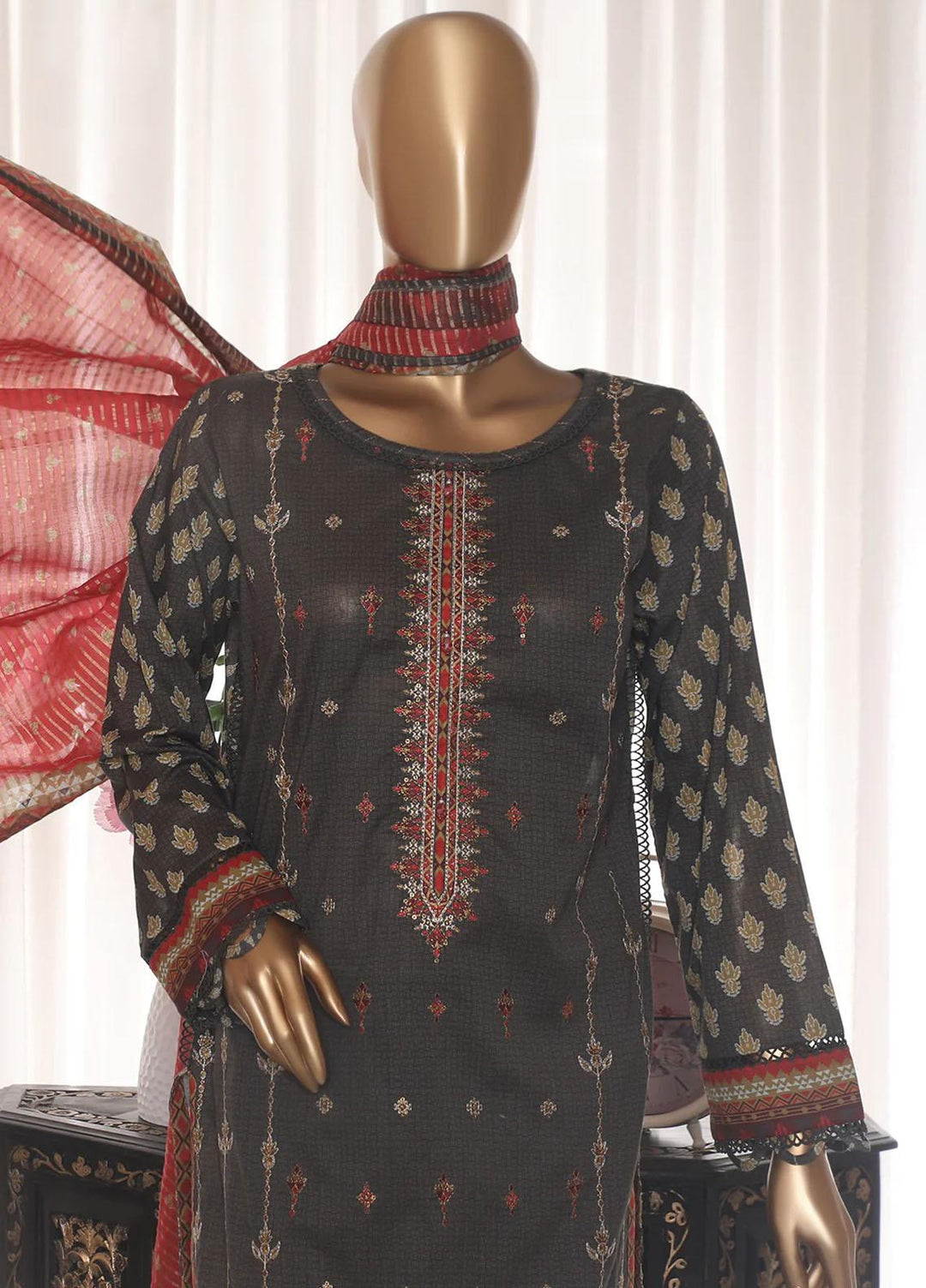 HZ Textiles Embroidered Lawn Suits Unstitched 3 Piece HZ23EK PEC-2369 - Summer Collection
