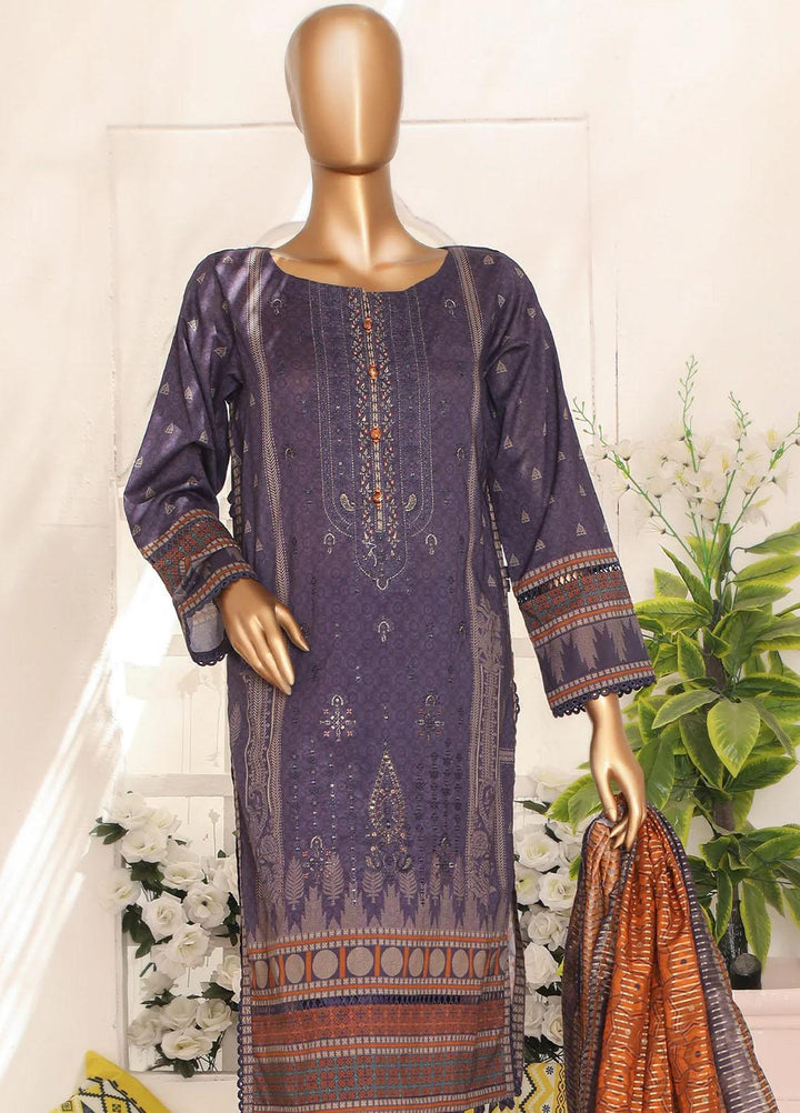 HZ Textiles Embroidered Lawn Suits Unstitched 3 Piece HZ23EK PEC-2376 - Summer Collection