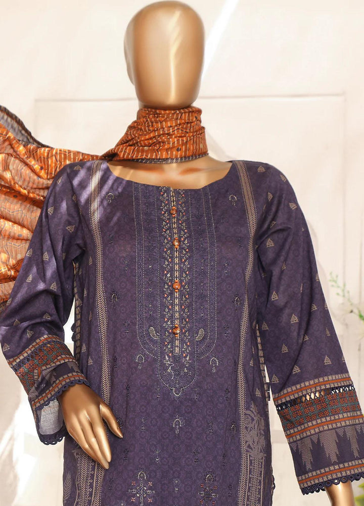 HZ Textiles Embroidered Lawn Suits Unstitched 3 Piece HZ23EK PEC-2376 - Summer Collection