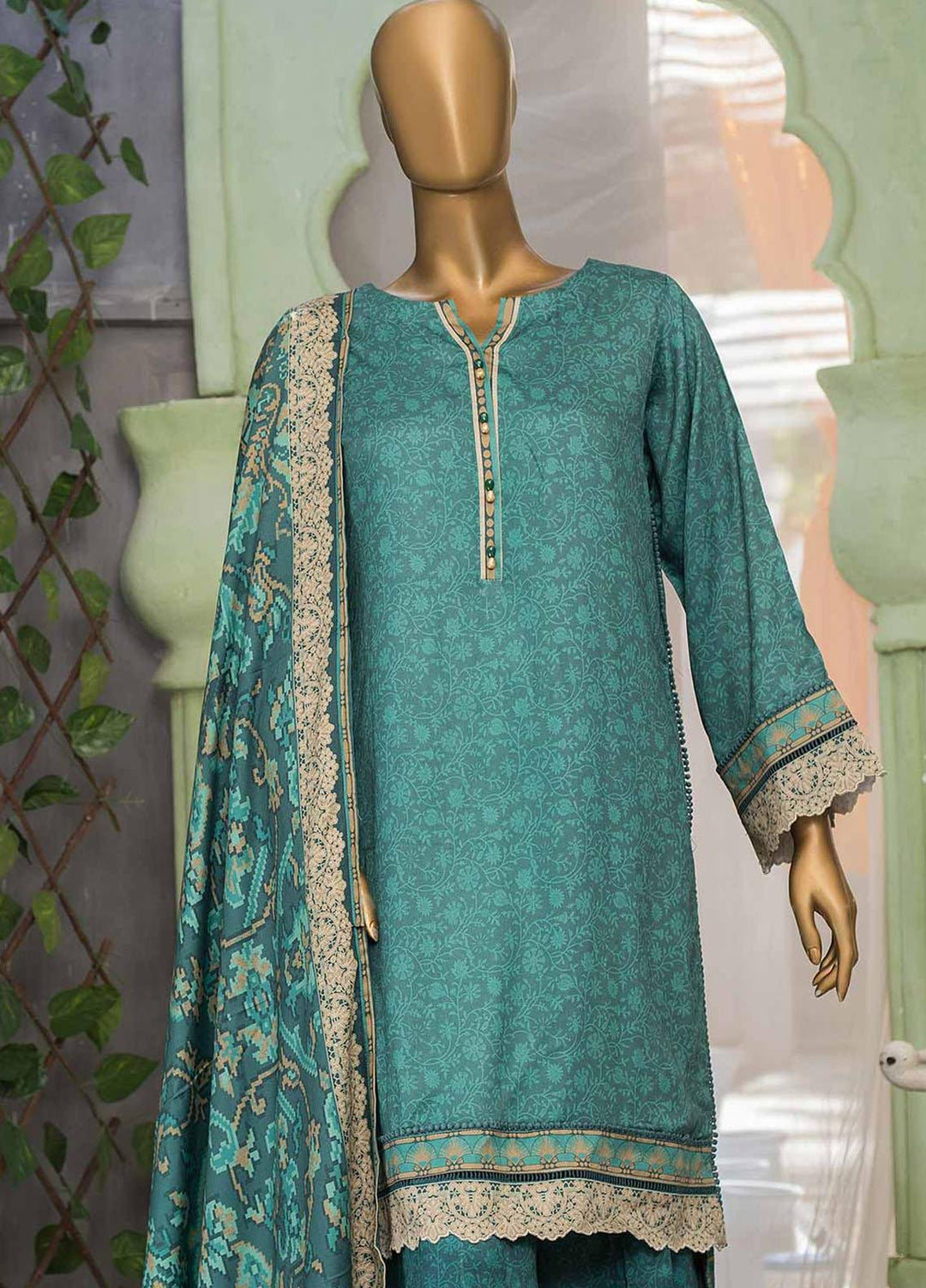 HZ Textiles Printed Viscose Suits Unstitched 3 Piece HZ22WS PSW-09 - Winter Collection