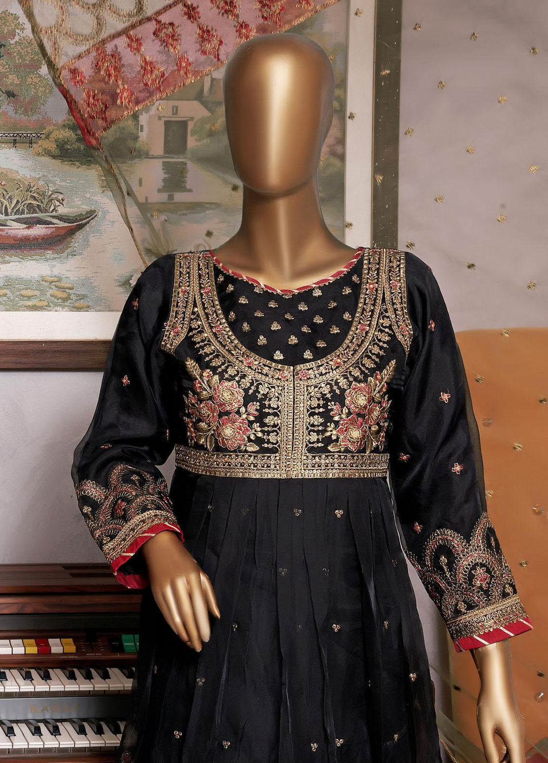 HZ Textiles Luxury Pret Embroidered Organza 2 Piece Suit HZ22PRT HZK 48 B
