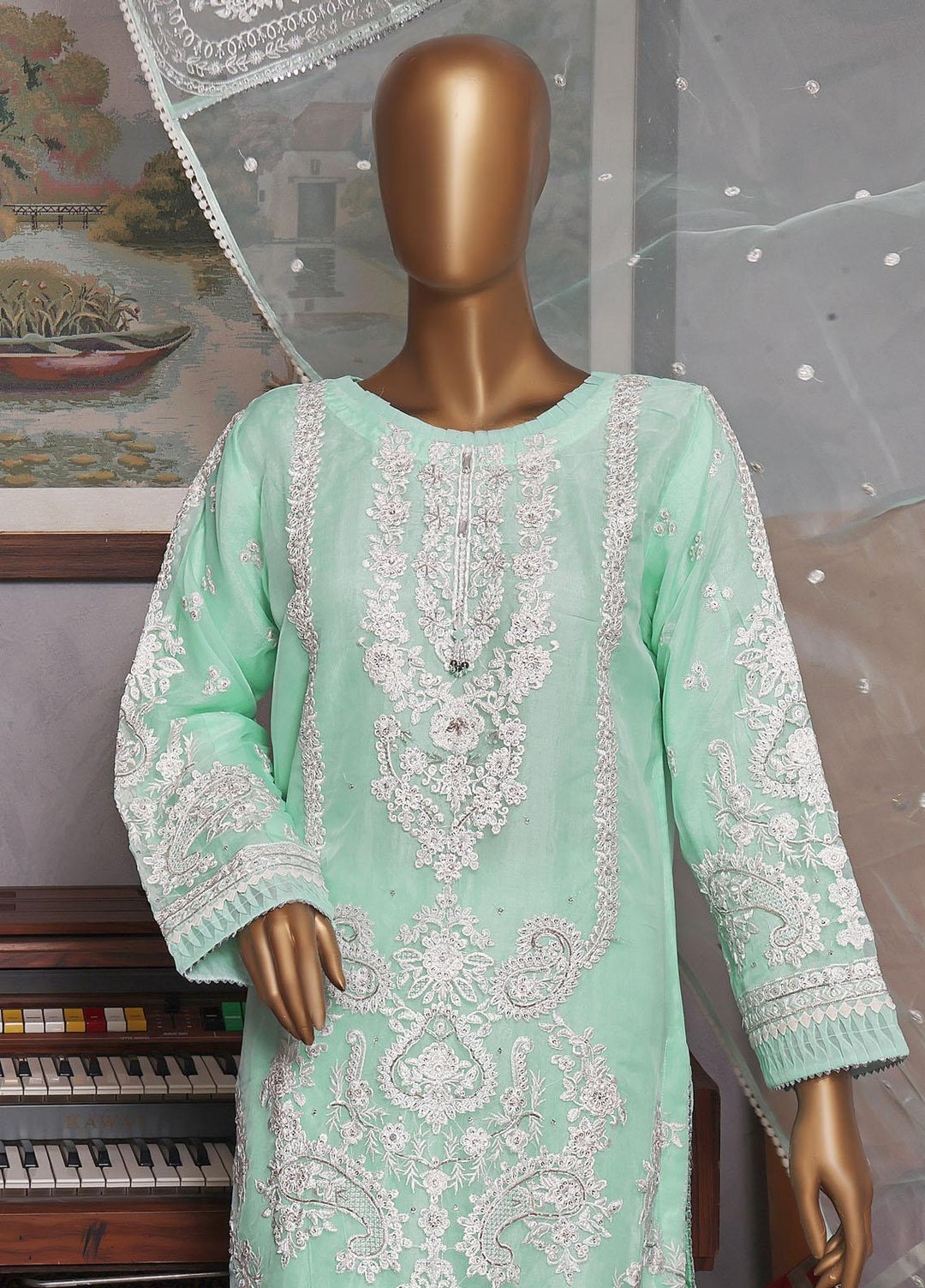 HZ Textiles Luxury Pret Embroidered Organza 2 Piece Suit HZ22PRT HZK 50 B