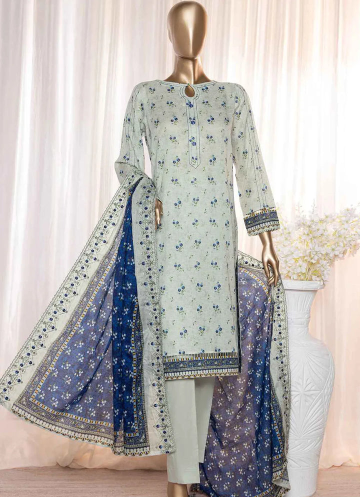 HZ Textiles Pret Embroidered Lawn 3 Piece Suit REC-123