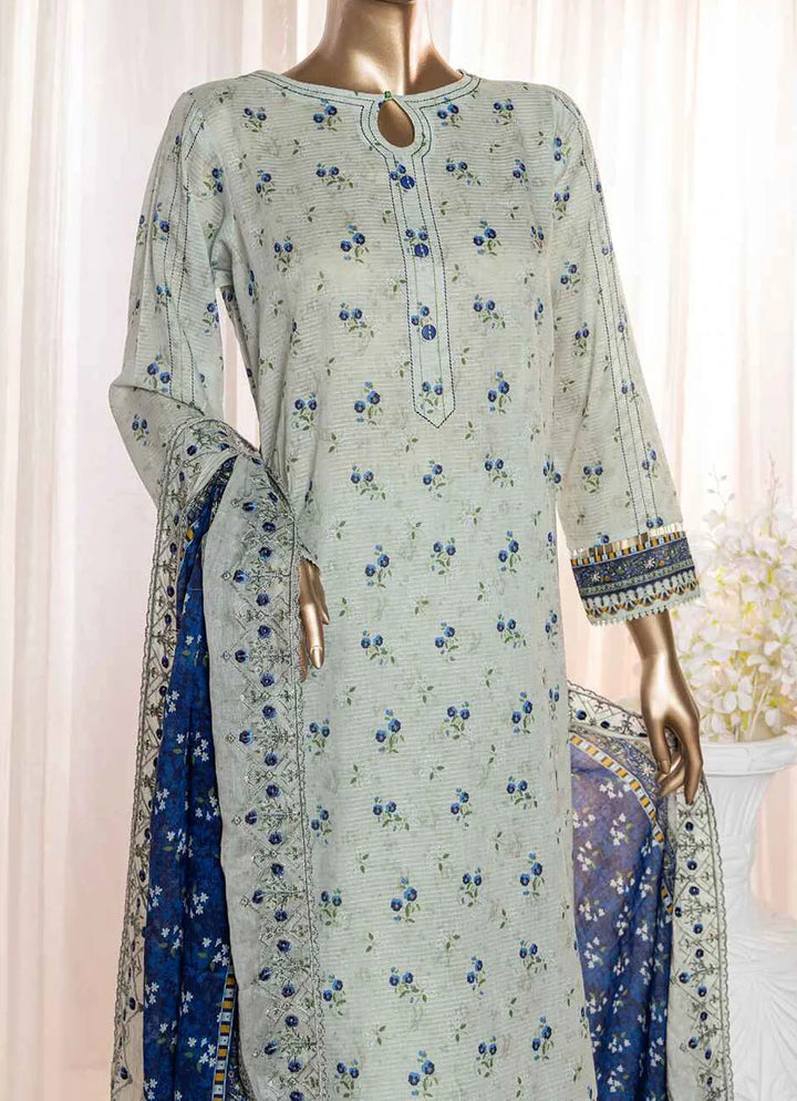 HZ Textiles Pret Embroidered Lawn 3 Piece Suit REC-123