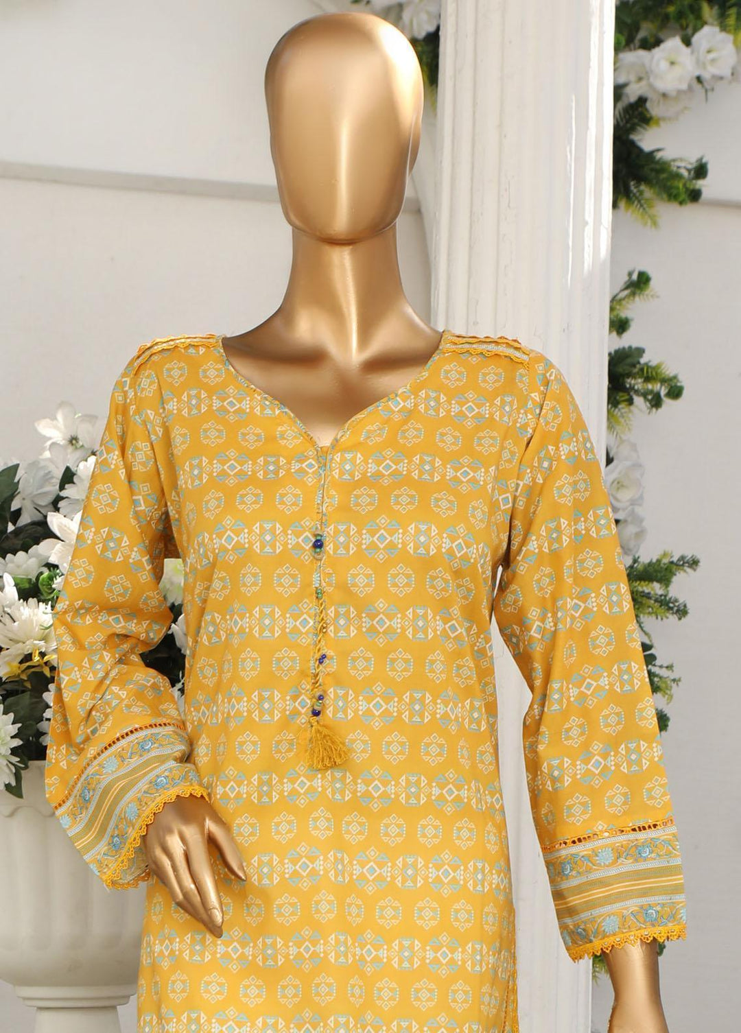 HZ Textiles Pret Printed Lawn Kurti HZ23OT D-13