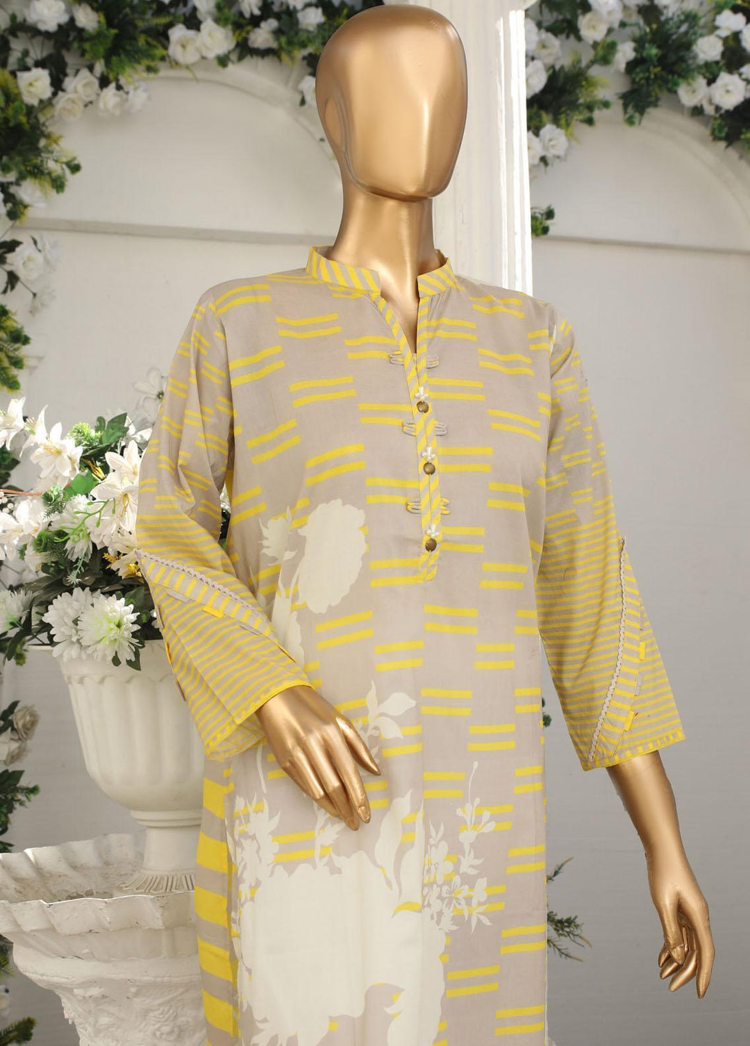 HZ Textiles Pret Printed Lawn Kurti HZ23OT D-15