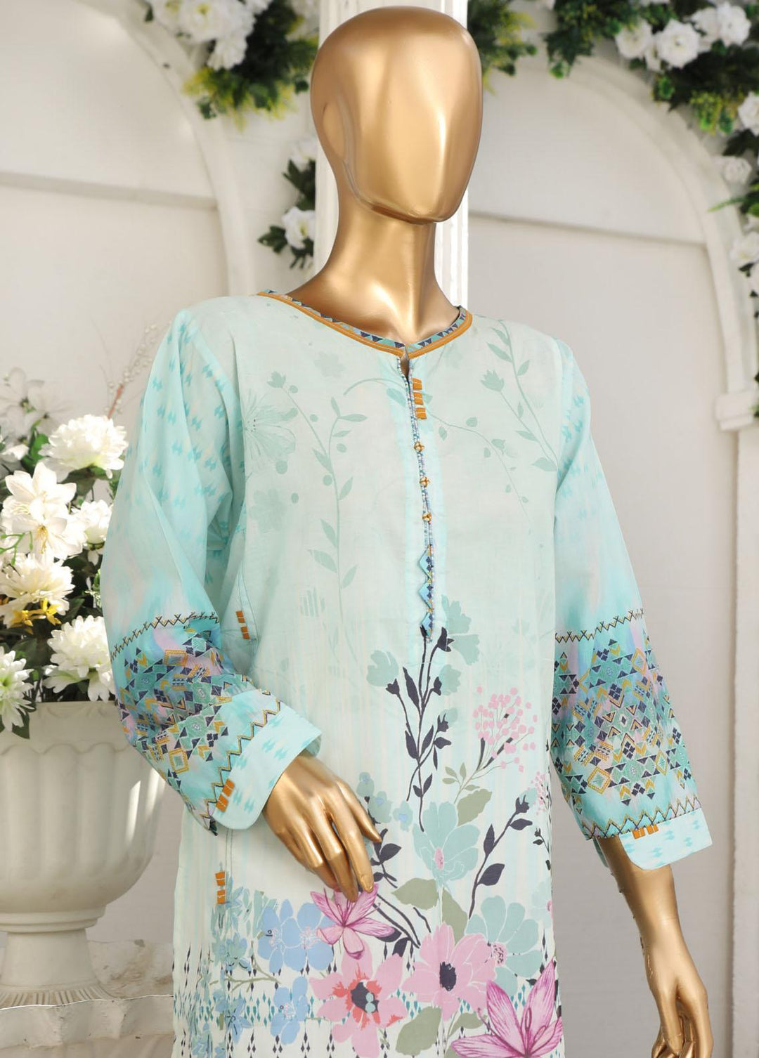 HZ Textiles Pret Printed Lawn Kurti HZ23OT D-17