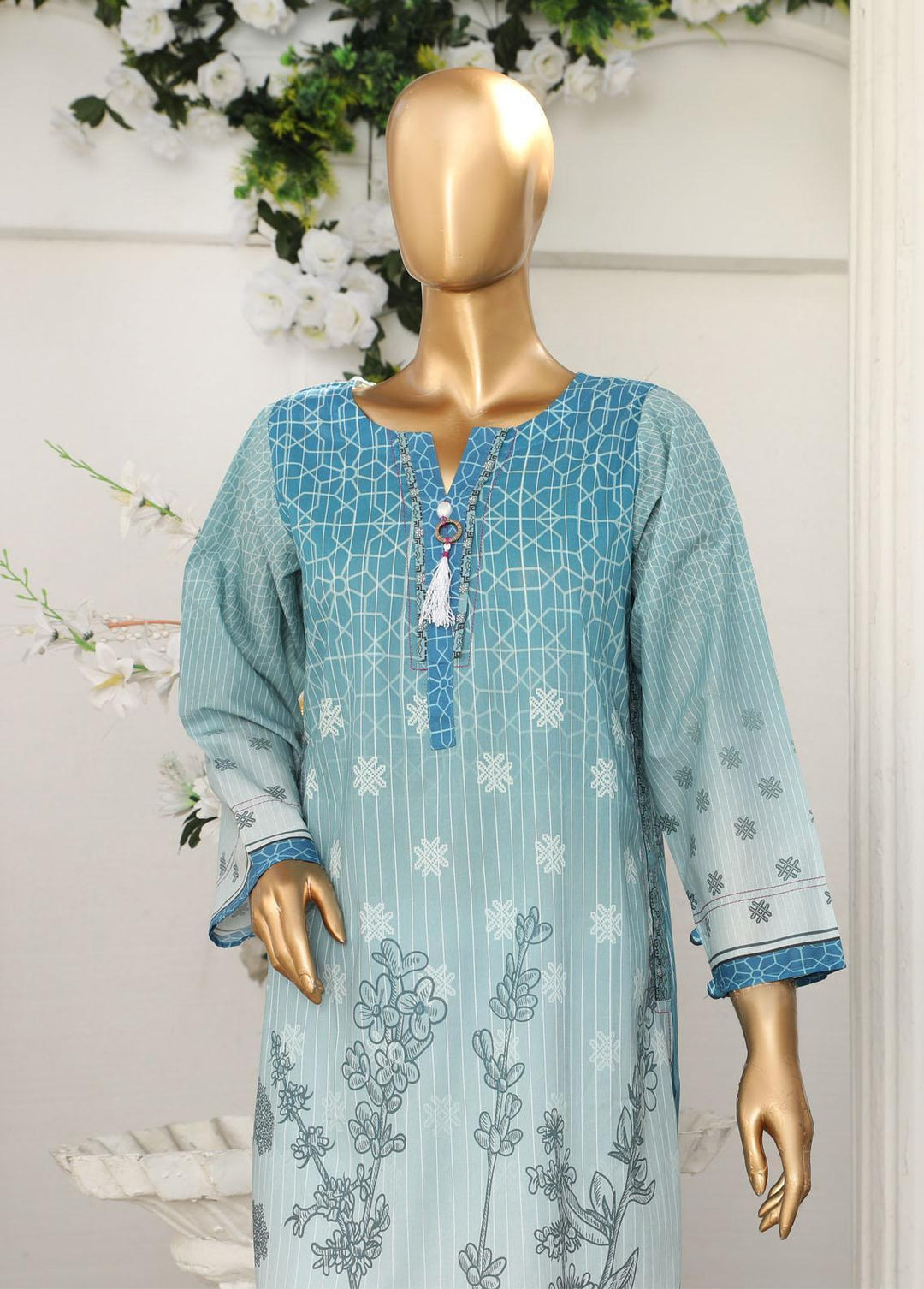 HZ Textiles Pret Printed Lawn Kurti HZ23OT D-18