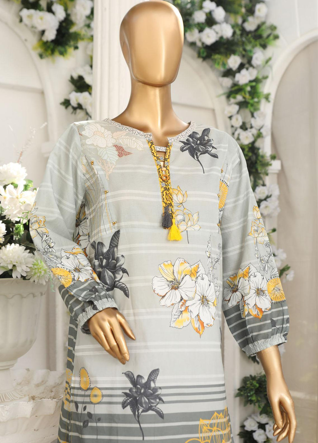 HZ Textiles Pret Printed Lawn Kurti HZ23OT D-22