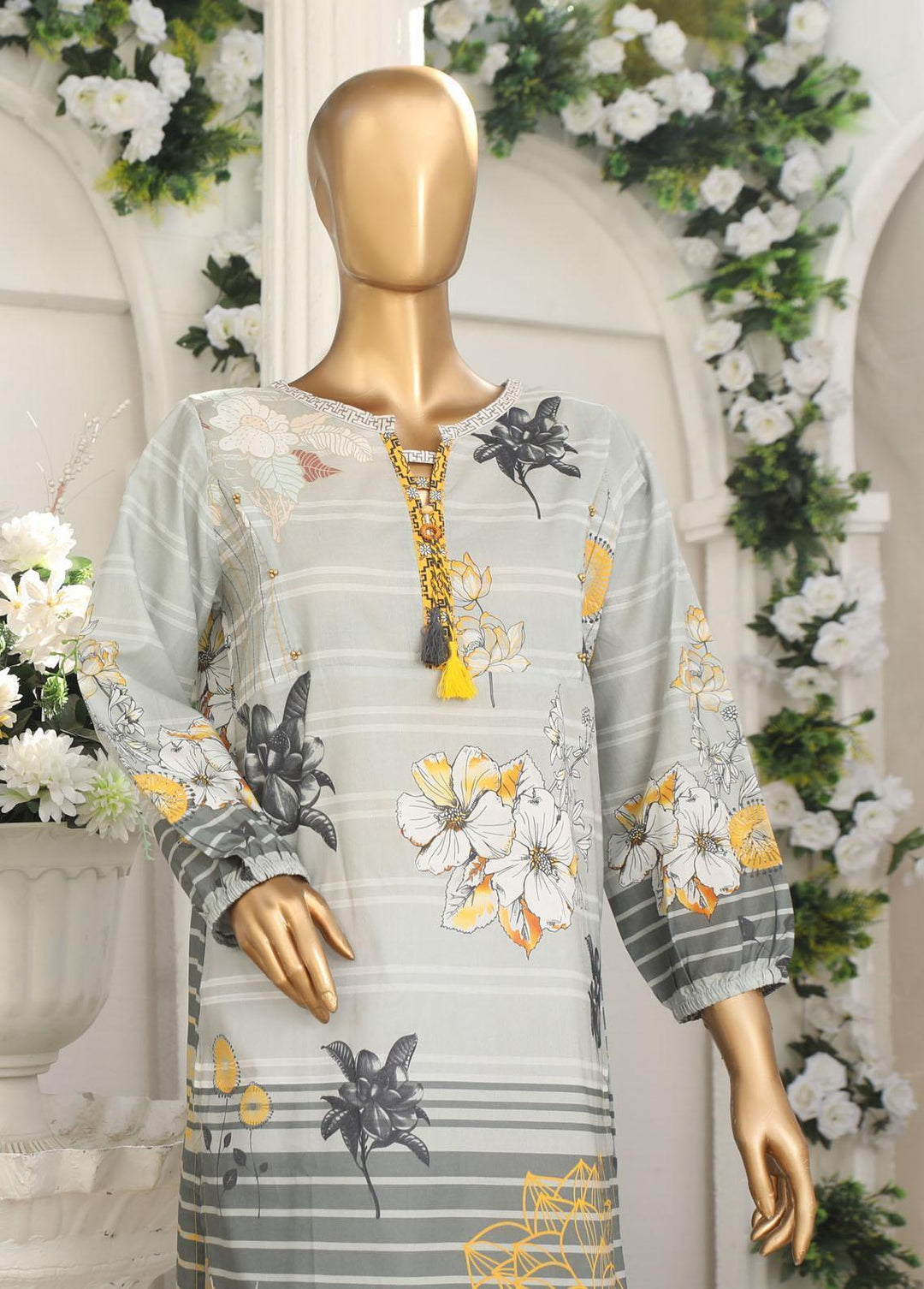HZ Textiles Pret Printed Lawn Kurti HZ23OT D-22