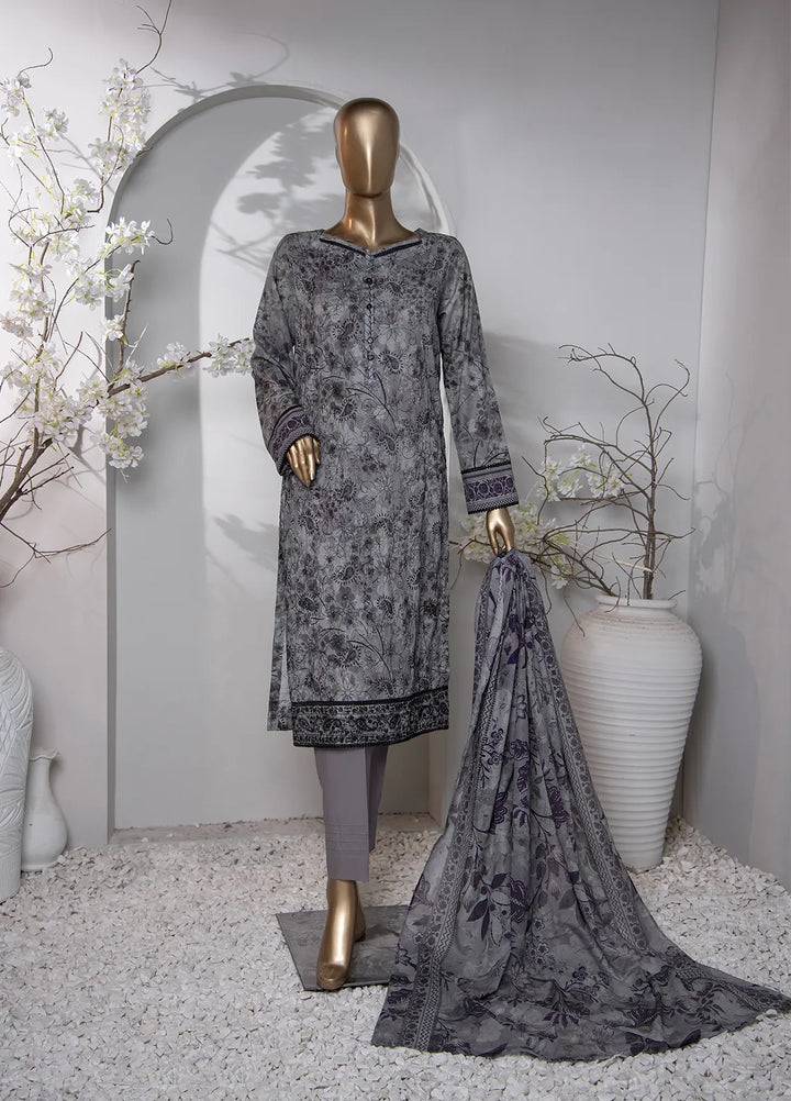 HZ Textiles Pret Printed Lawn 3 Piece Suit PDE-801